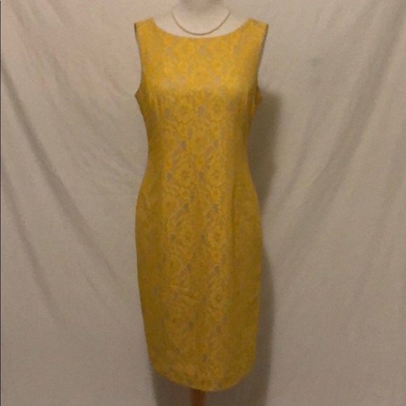 tahari yellow dress